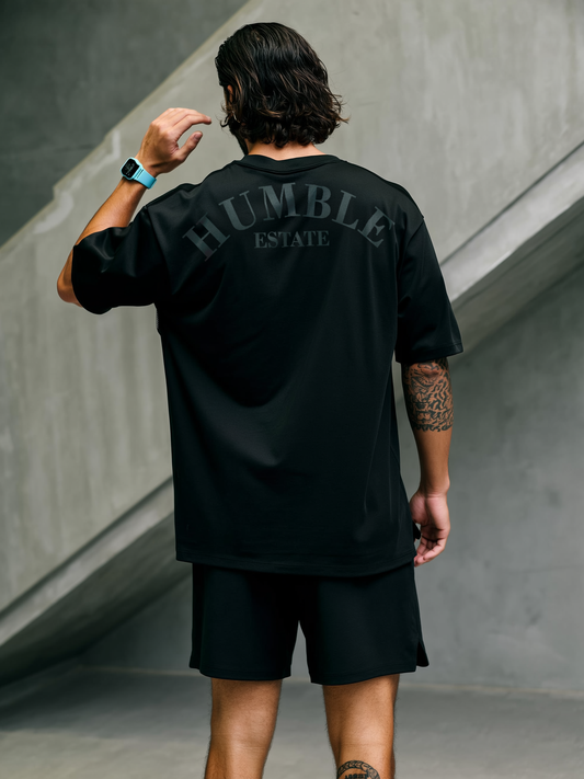 ''POWER'' Oversize tee--- black